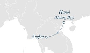 Carte Baie Halong Angkor Tour du Monde 2020