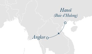 Carte Baie Halong Angkor Tour du Monde 2020
