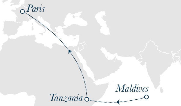 Tanzania Maldives Paris World Tour