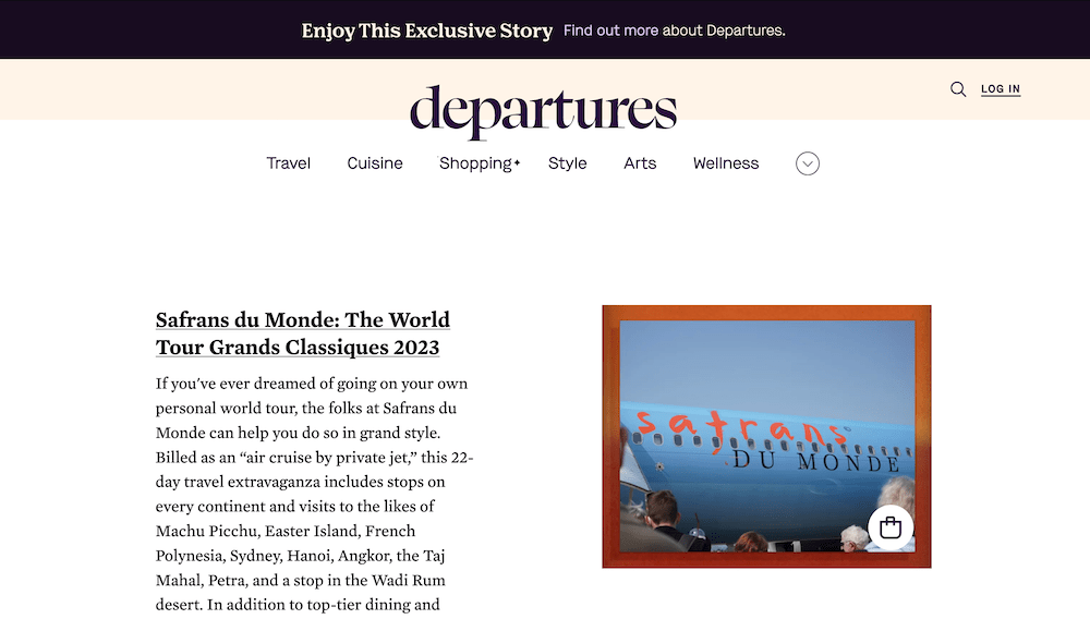 Departures American Express World Tour