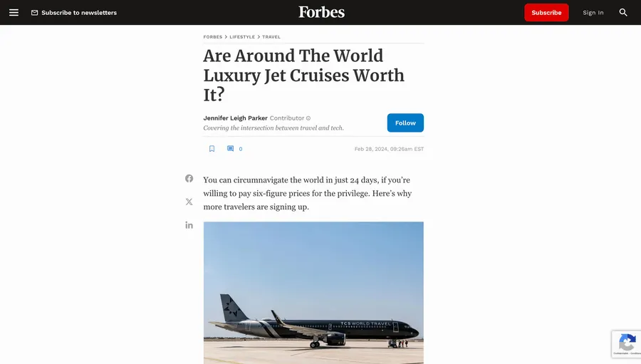Forbes Luxury Air Cruises 